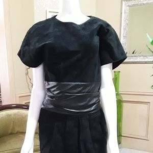 Leather & Suede Morgan Taylor Pencil Dress 4